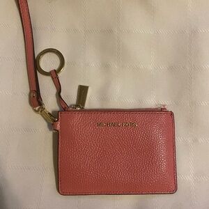 Michael Kors Coral Leather Card Holder